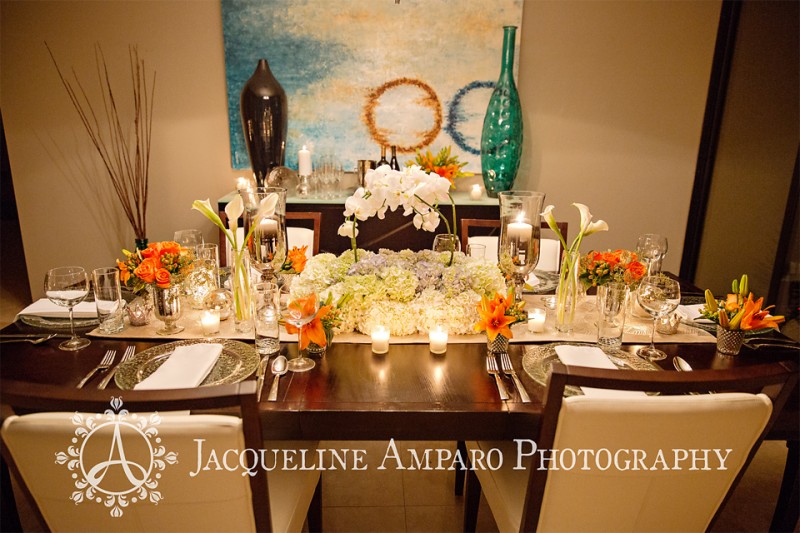 Photograph of Floral design at a Private Dinner Party. 